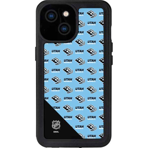 NHL Utah Mammoth Logo Pattern iPhone 15 Waterproof Case